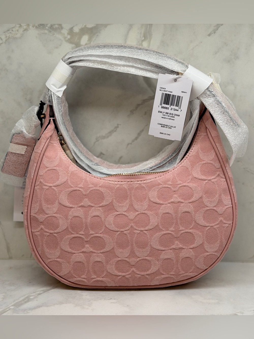 Coach Pink Denim Emily - Picture 2 of 9